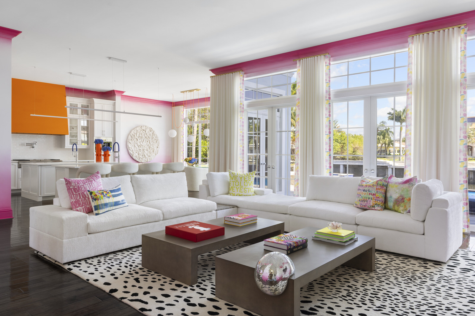 View from breakfast nook to living room